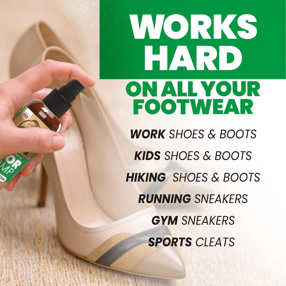Uncle Todd's en uso sobre zapatillas deportivas para eliminar olores tras ejercicio