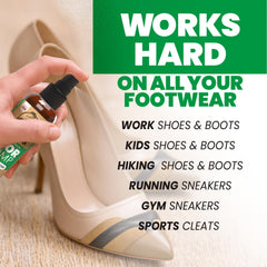 Uncle Todd's en uso sobre zapatillas deportivas para eliminar olores tras ejercicio