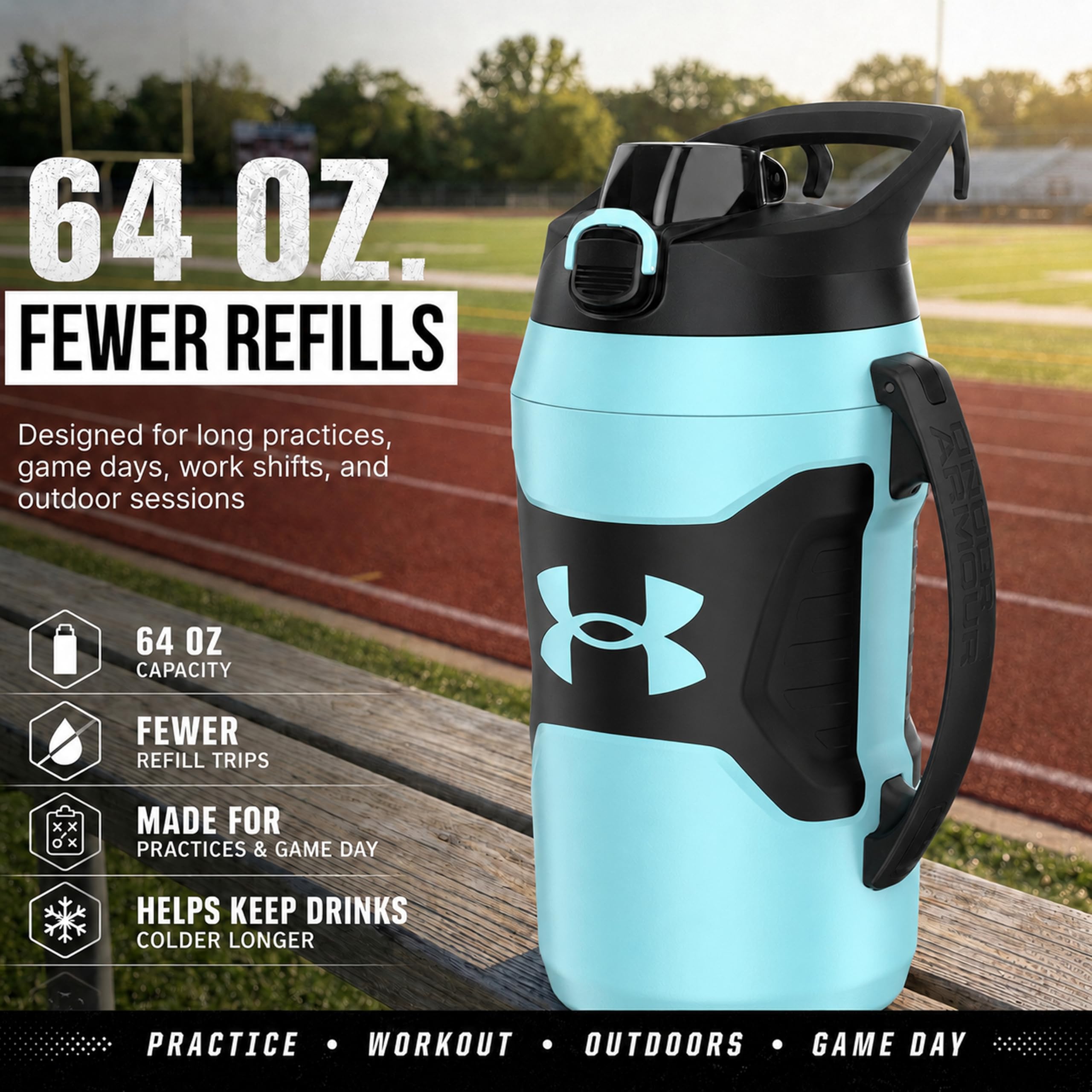 Under Armour gancho para valla integrado que facilita colgar la botella