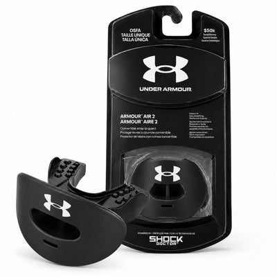 Under Armour vista frontal del empaque que explica usos y beneficios