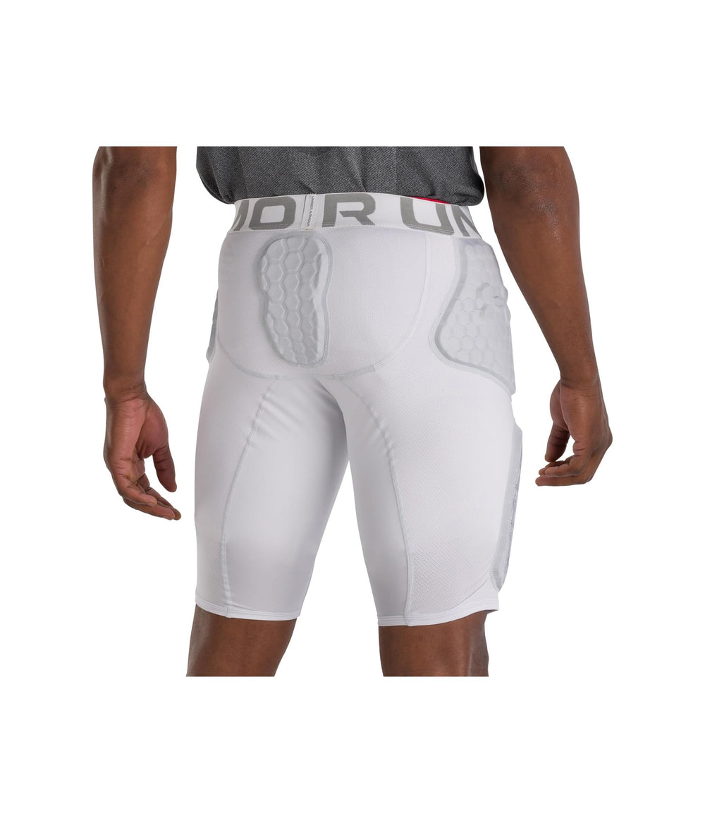 Under Armour close-up of McDavid HEX padding and hard thigh plate for impact absorption