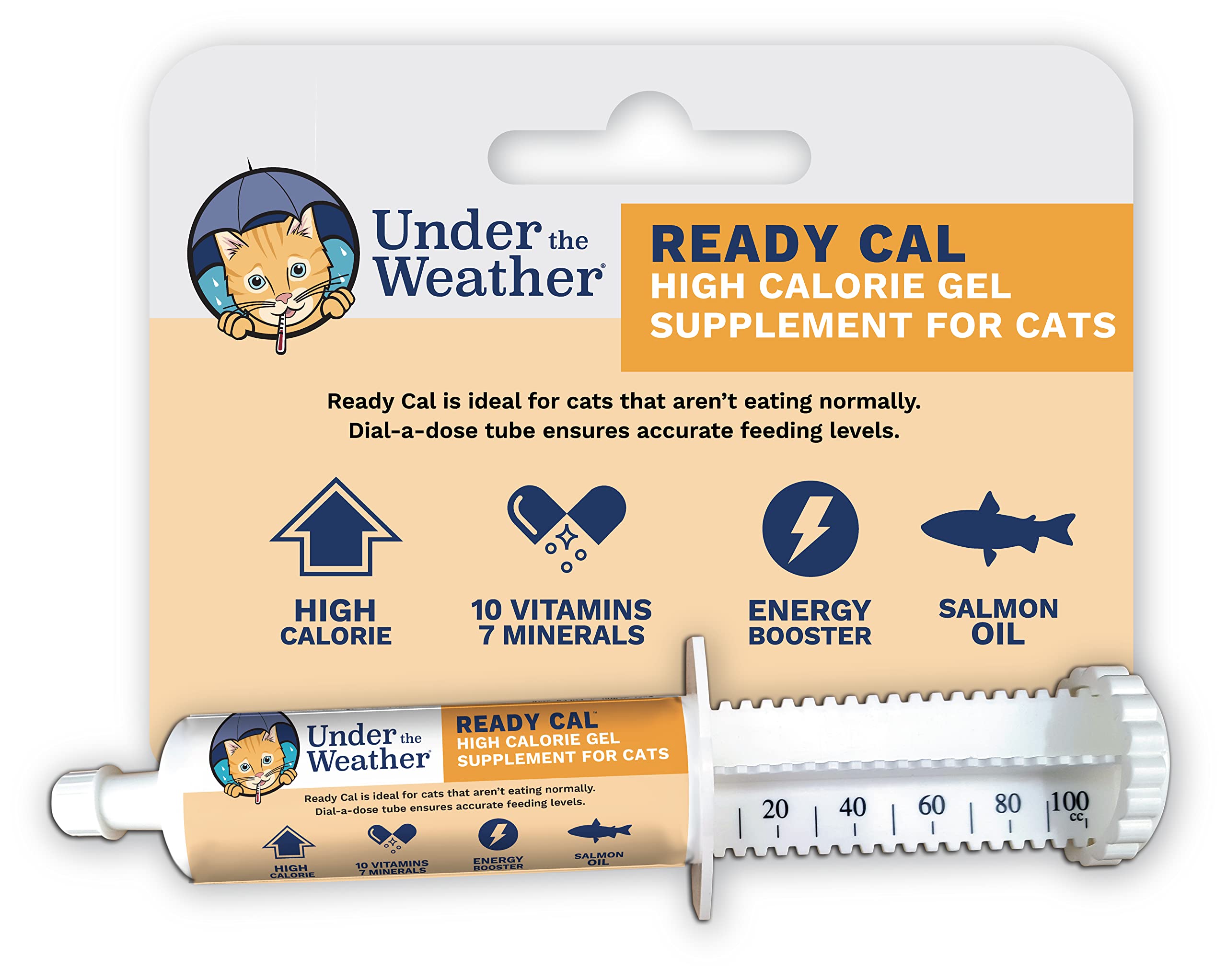 Under The Weather caja y tubo Ready Cal frontal, ayuda aumentar peso