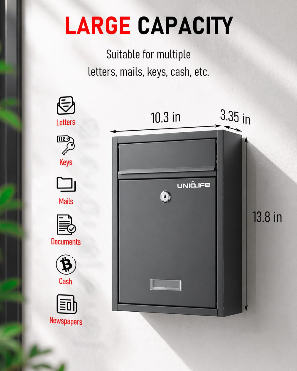 Uniclife solapa protectora evitando entrada de agua y polvo
