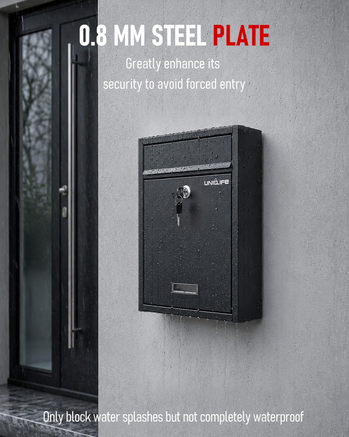 Uniclife instalado en pared exterior demostrando resistencia