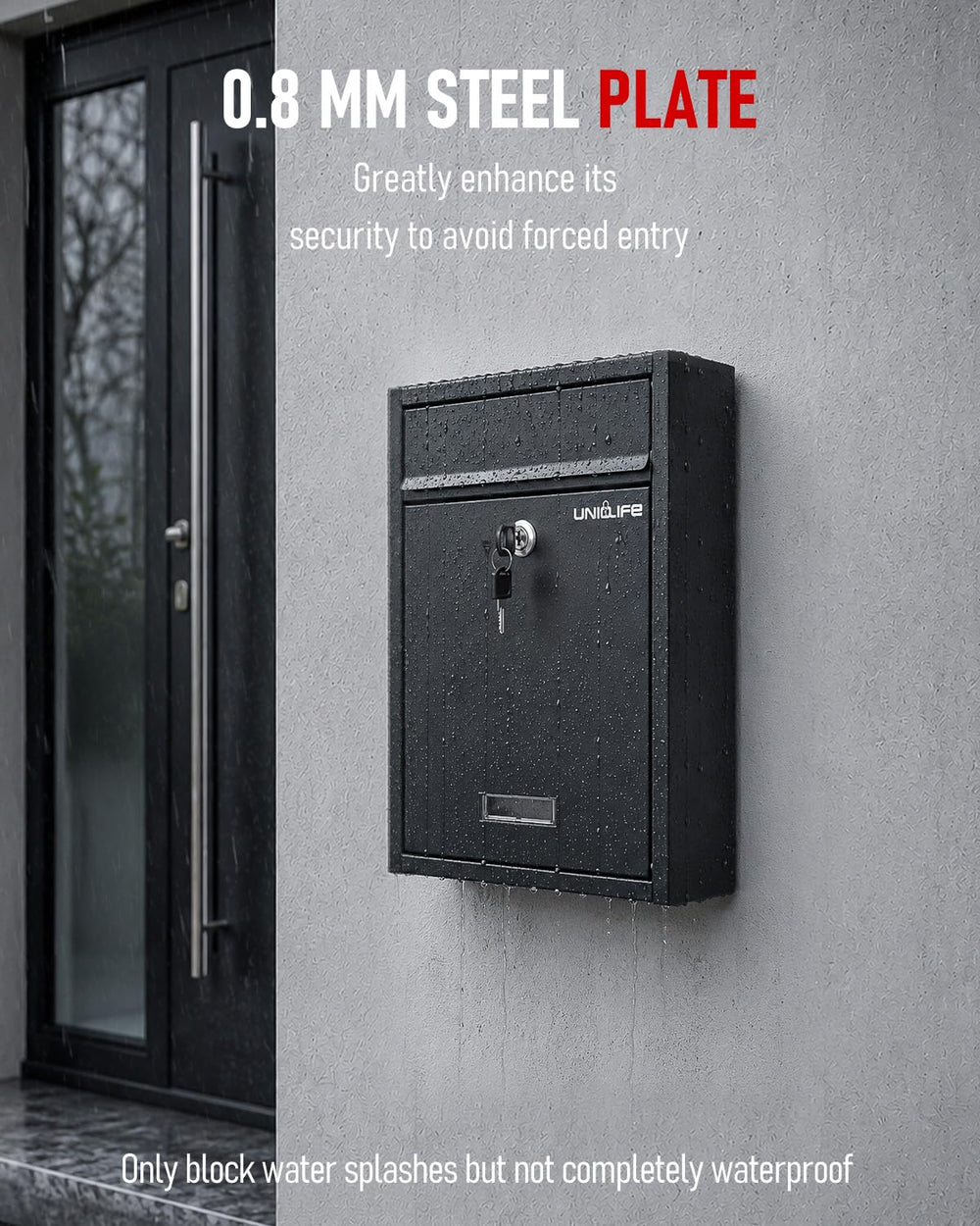Uniclife instalado en pared exterior demostrando resistencia