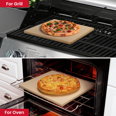 Unicook pizza on stone displaying crispy golden crust and improved texture