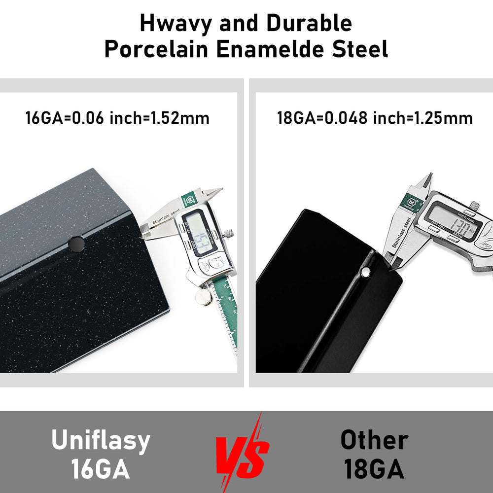 Uniflasy comparación de escala mostrando dimensiones exactas útiles