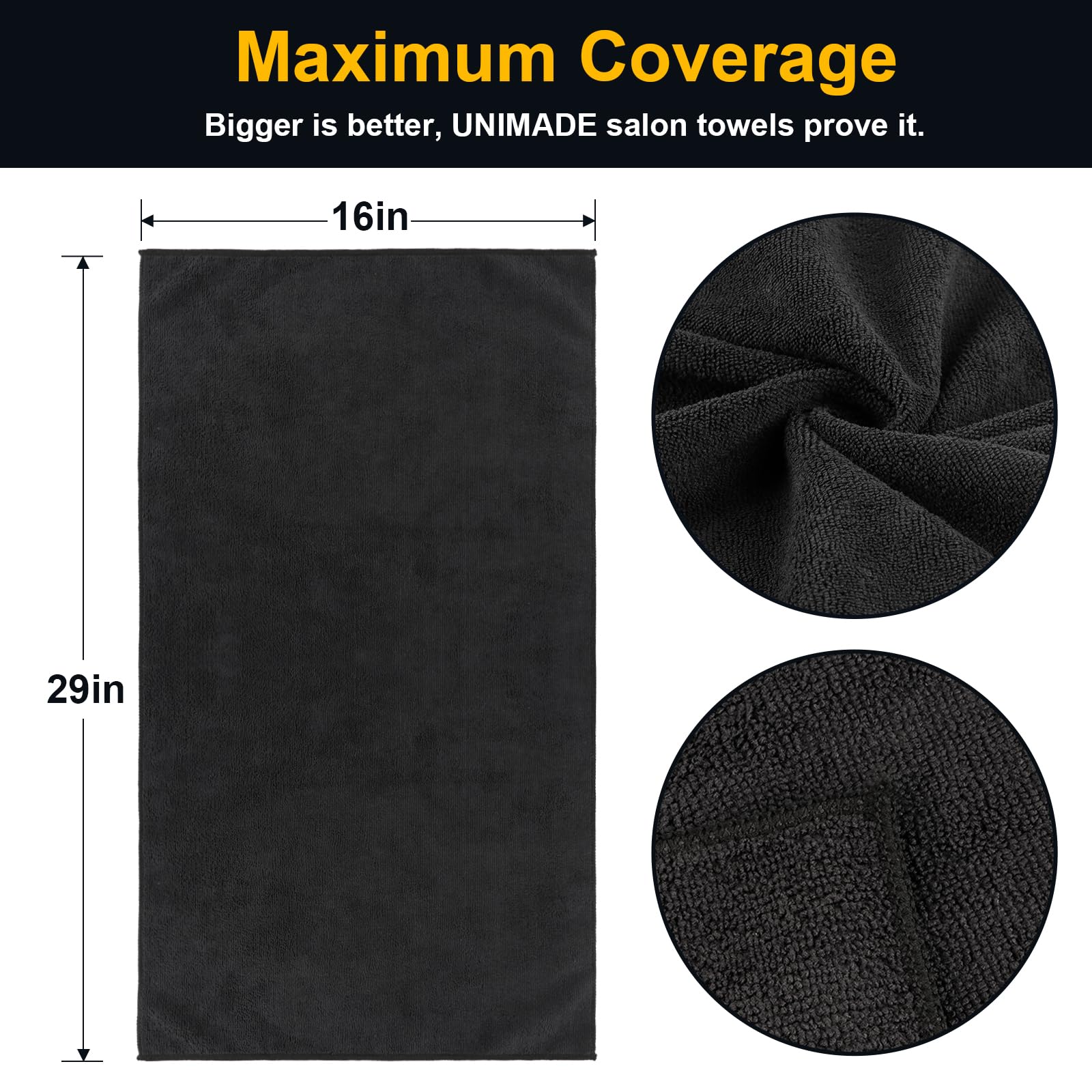 UNIMADE textura de microfibra en primer plano que mejora la absorción