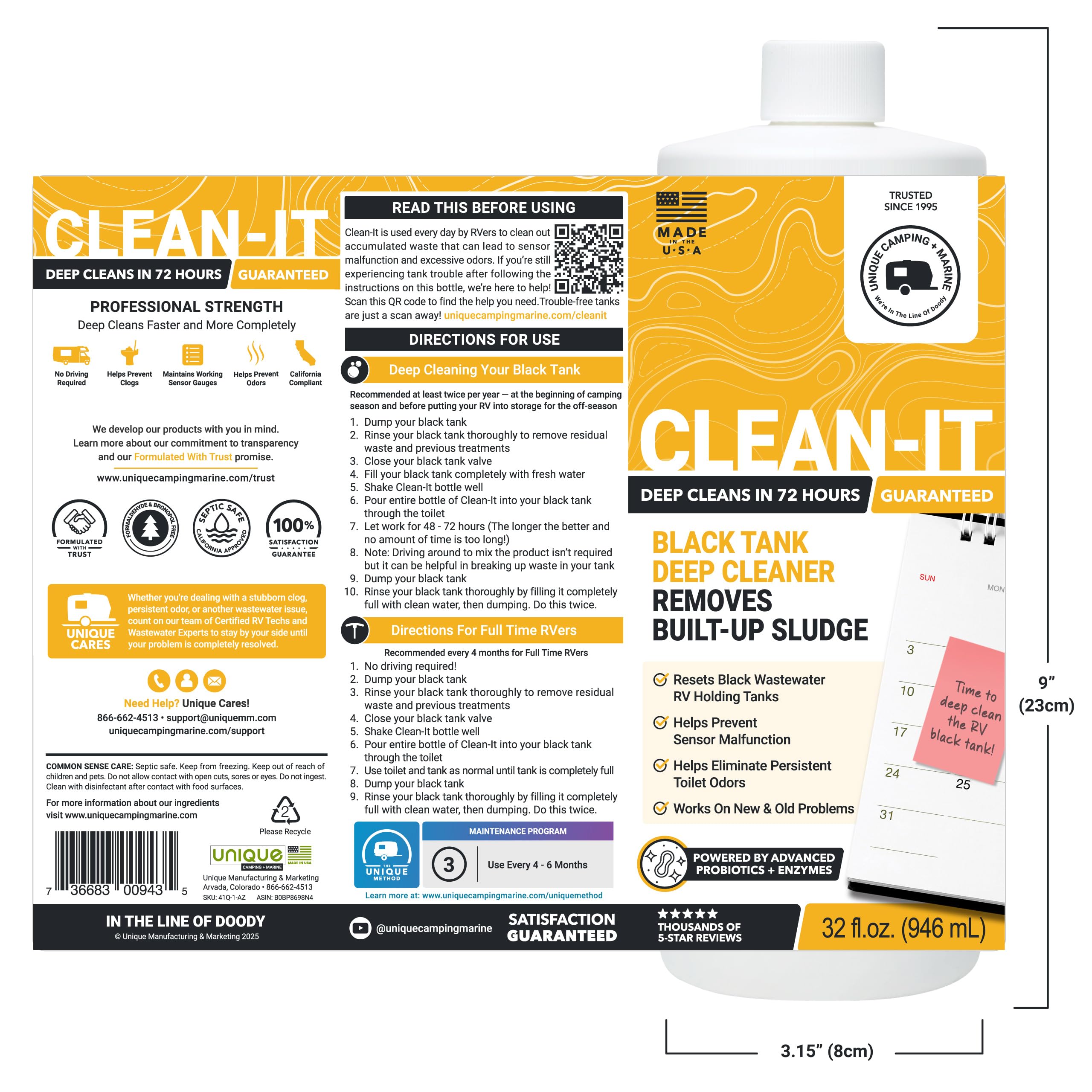 Unique Clean-It servicio Unique Cares soporte técnico para mantenimiento RV