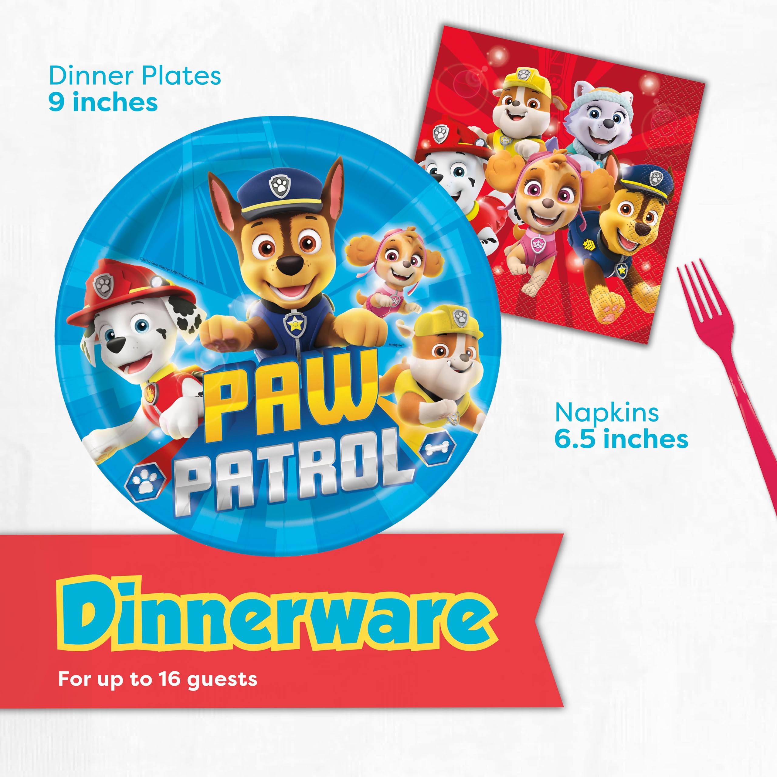 Unique Paw Patrol mantel a prueba de derrames con servilletas a juego fácil limpieza