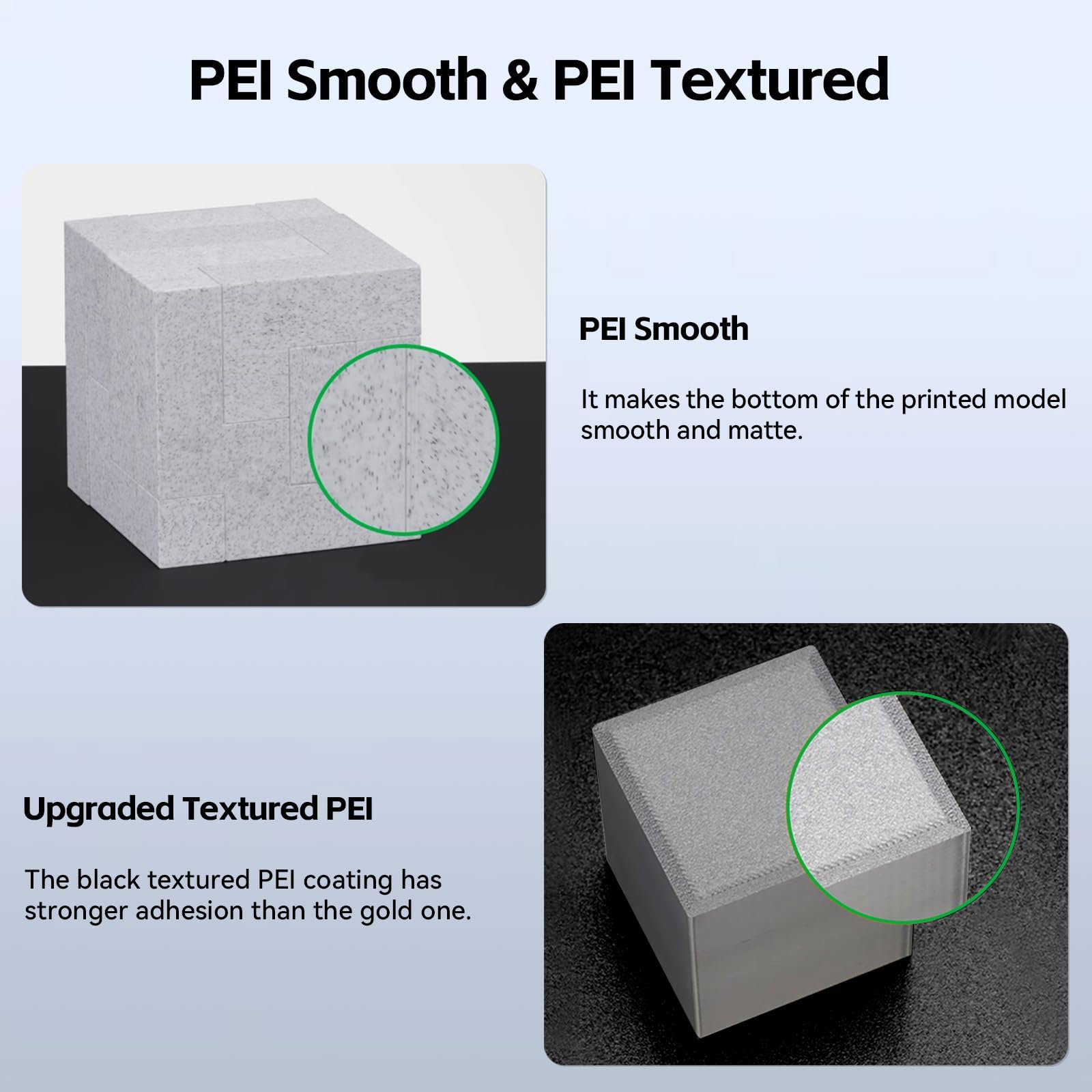 UniTak3D etiqueta PEI auténtico destacando resistencia térmica