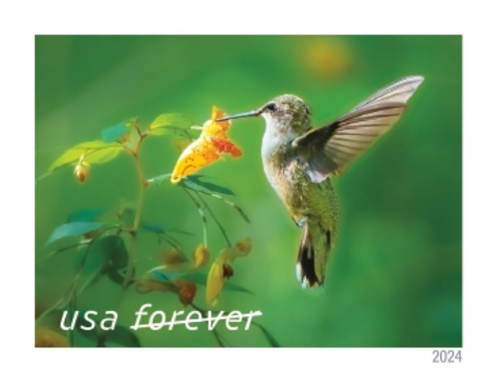 United States Postal Service libreta abierta exhibiendo los 20 sellos disponibles