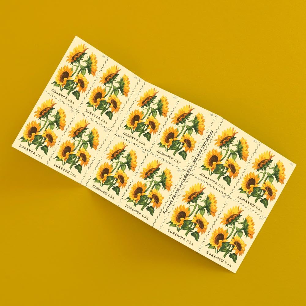 United States Postal Service detalle de hojas y tallos en la ilustración, evoca precisión botánica