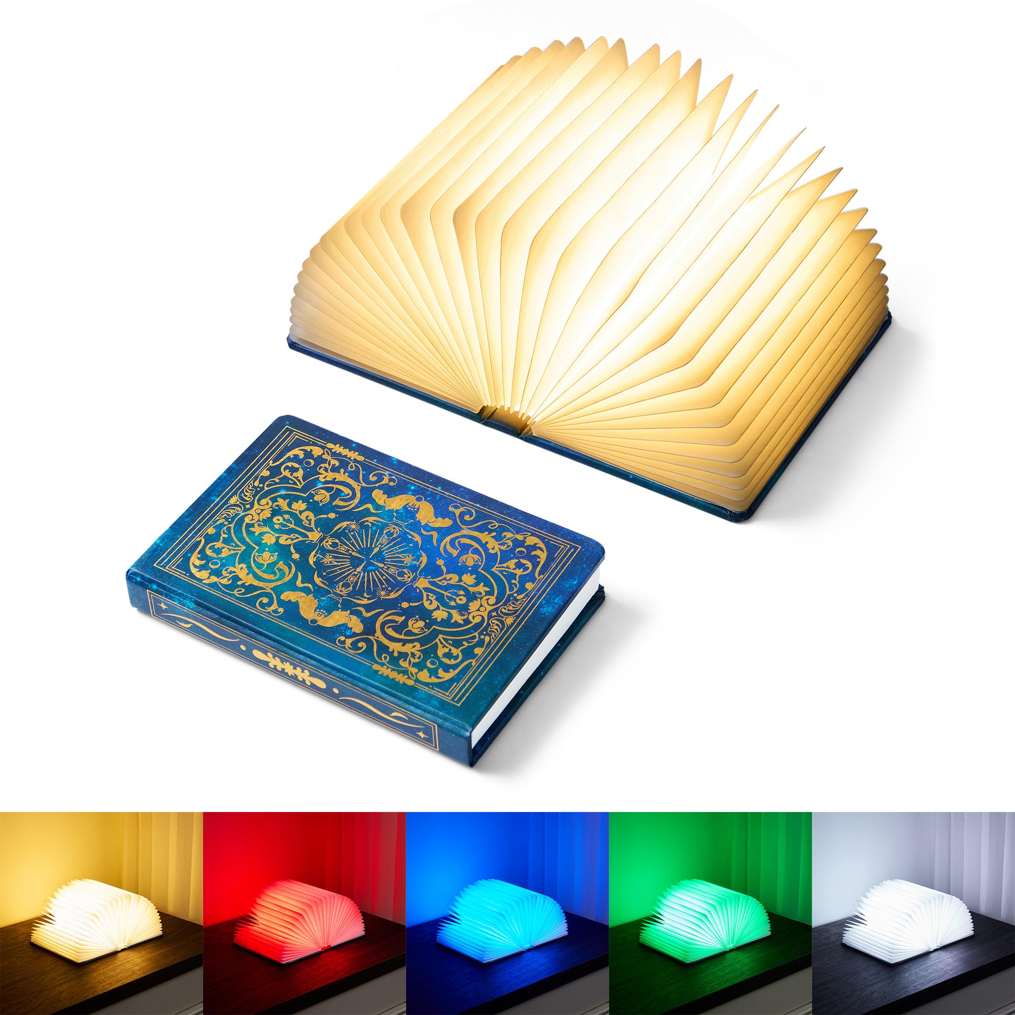 Uniwolk BookLamp detalle del lomo magnético abierto a 360 grados para versatilidad