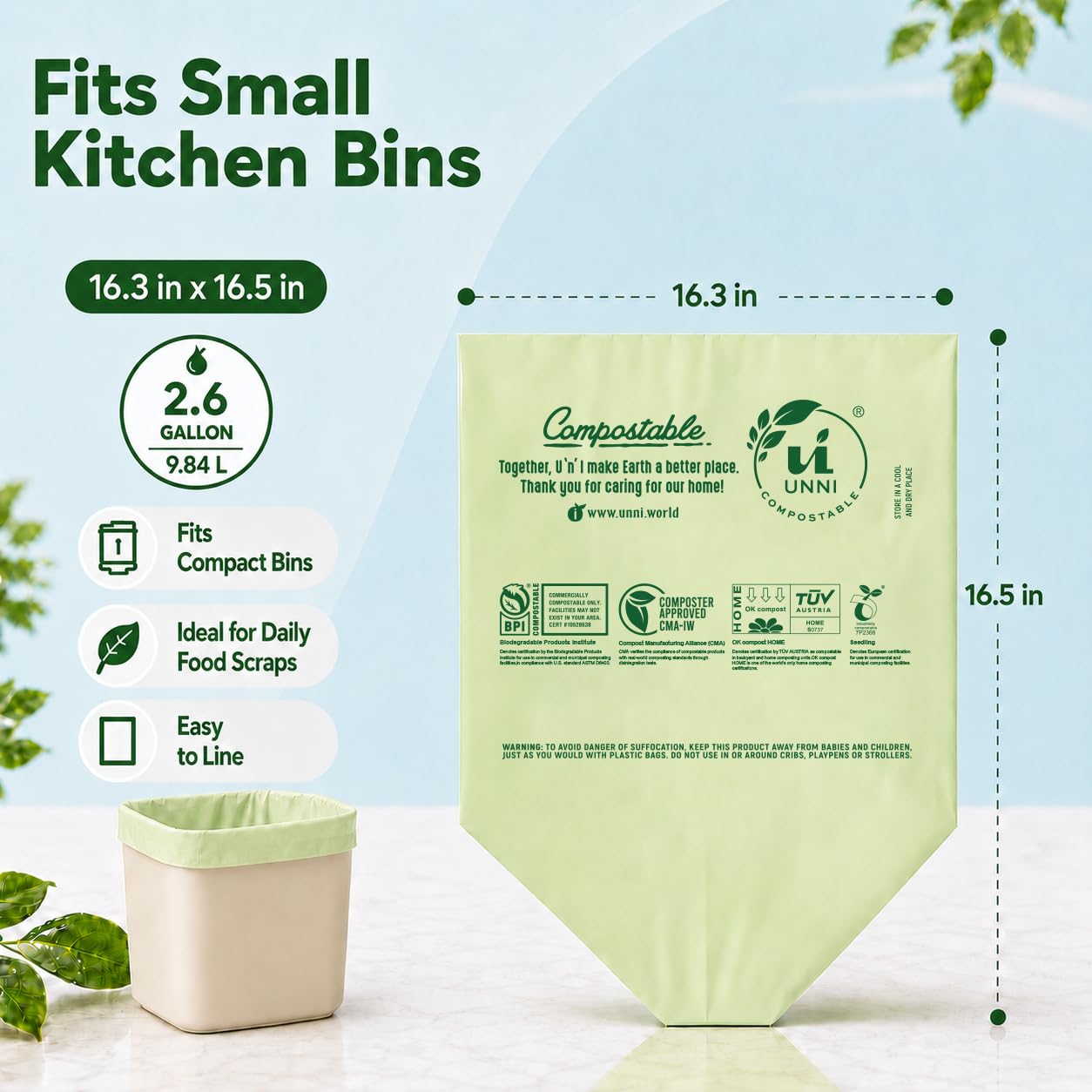 UNNI detalle de textura y grosor 0,71 mil para mayor resistencia
