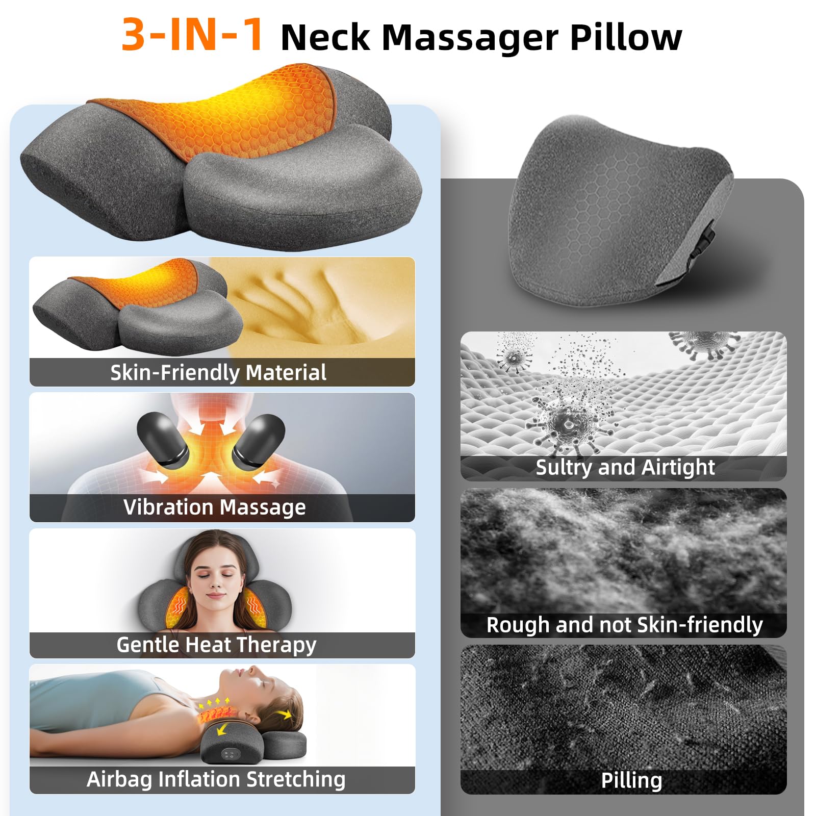 Upalled travel use on airplane seat providing portable neck support