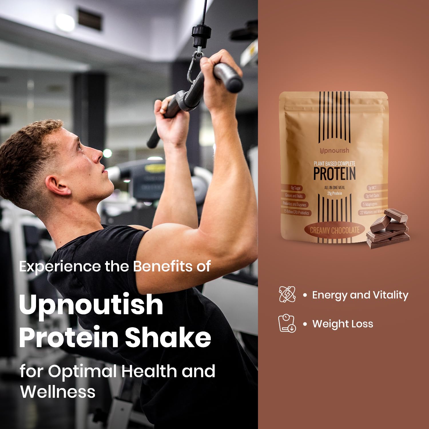 UpNourish desayuno saludable estilo de vida rápido y saciante