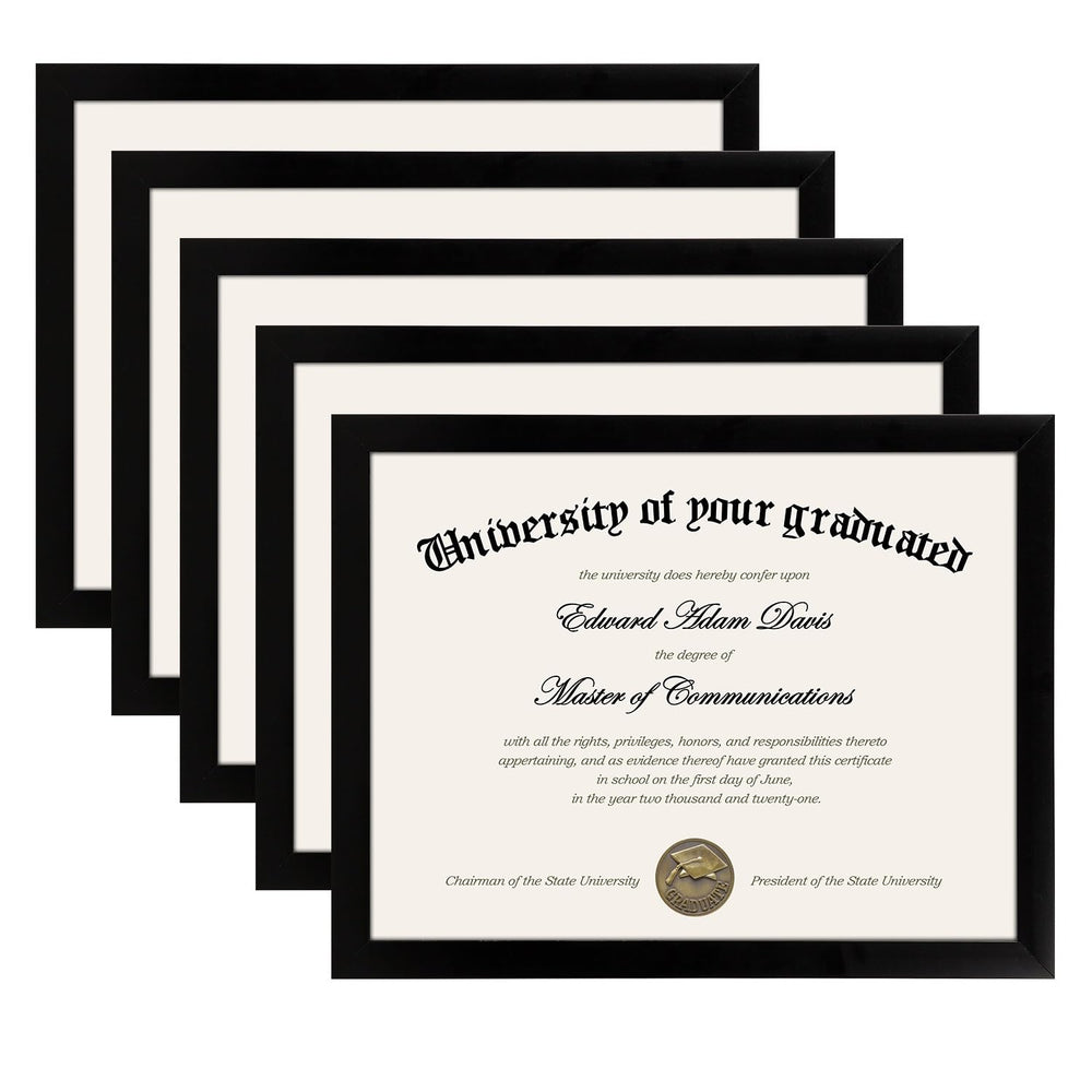 upsimples front view black frame showing clean diploma display and professional look