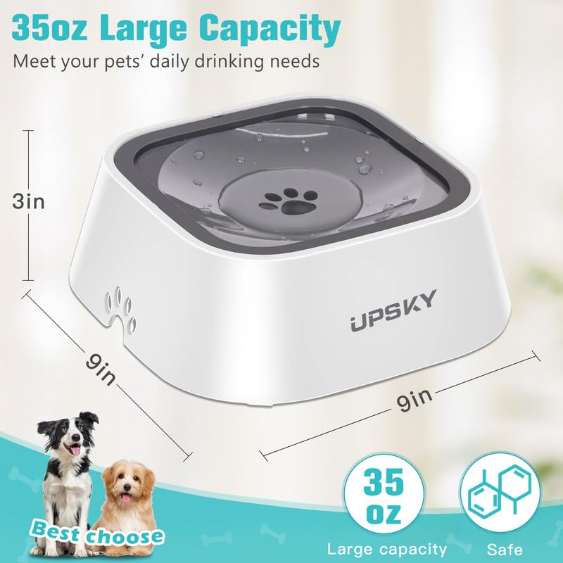 UPSKY perro bebiendo con calma beneficiándose del bebedero lento