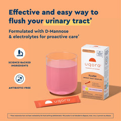 Uqora Flush sobre abierto con polvo rosa y enfoque en la textura y conveniencia