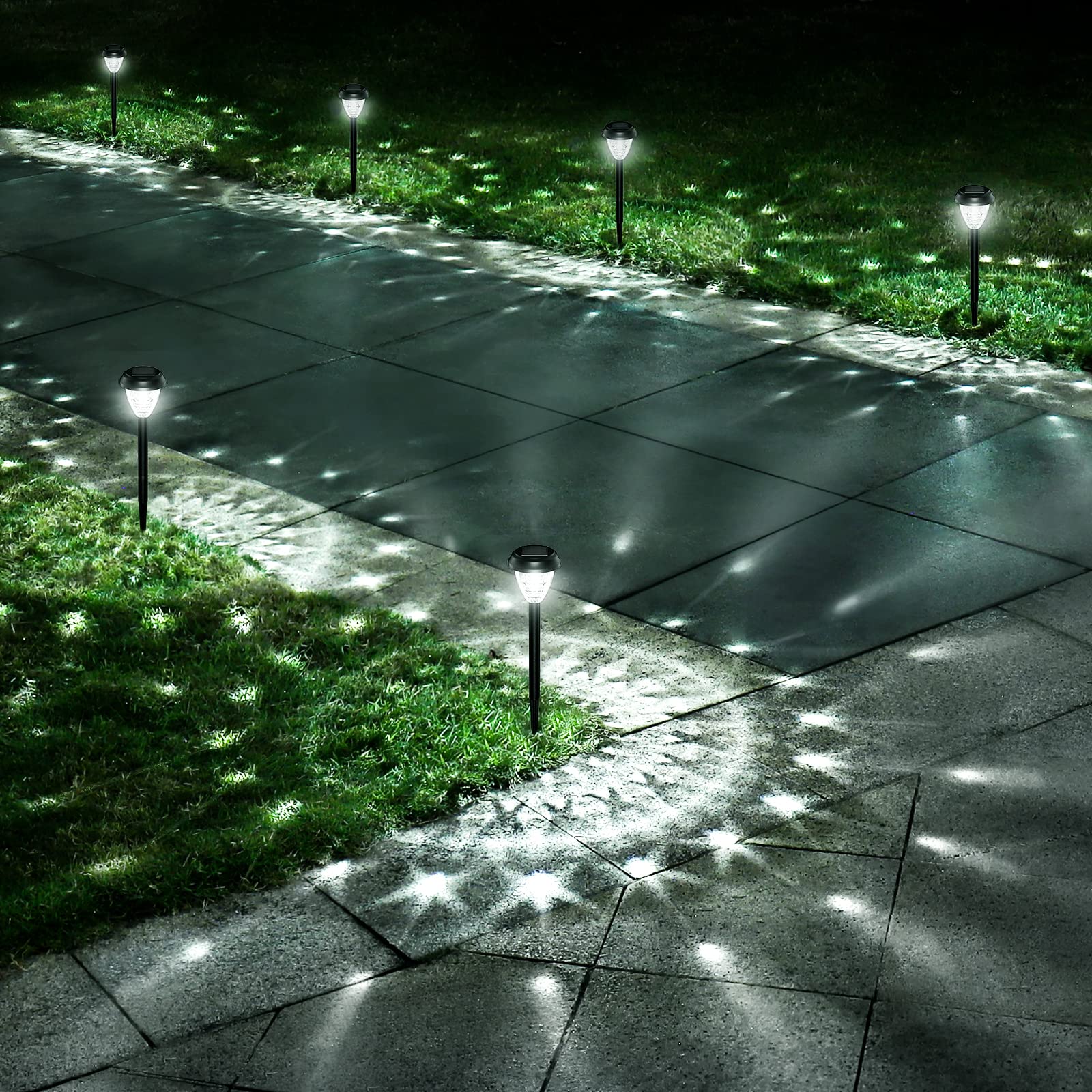 URAGO vista frontal de pack de 10 luces, solución brillante para jardín