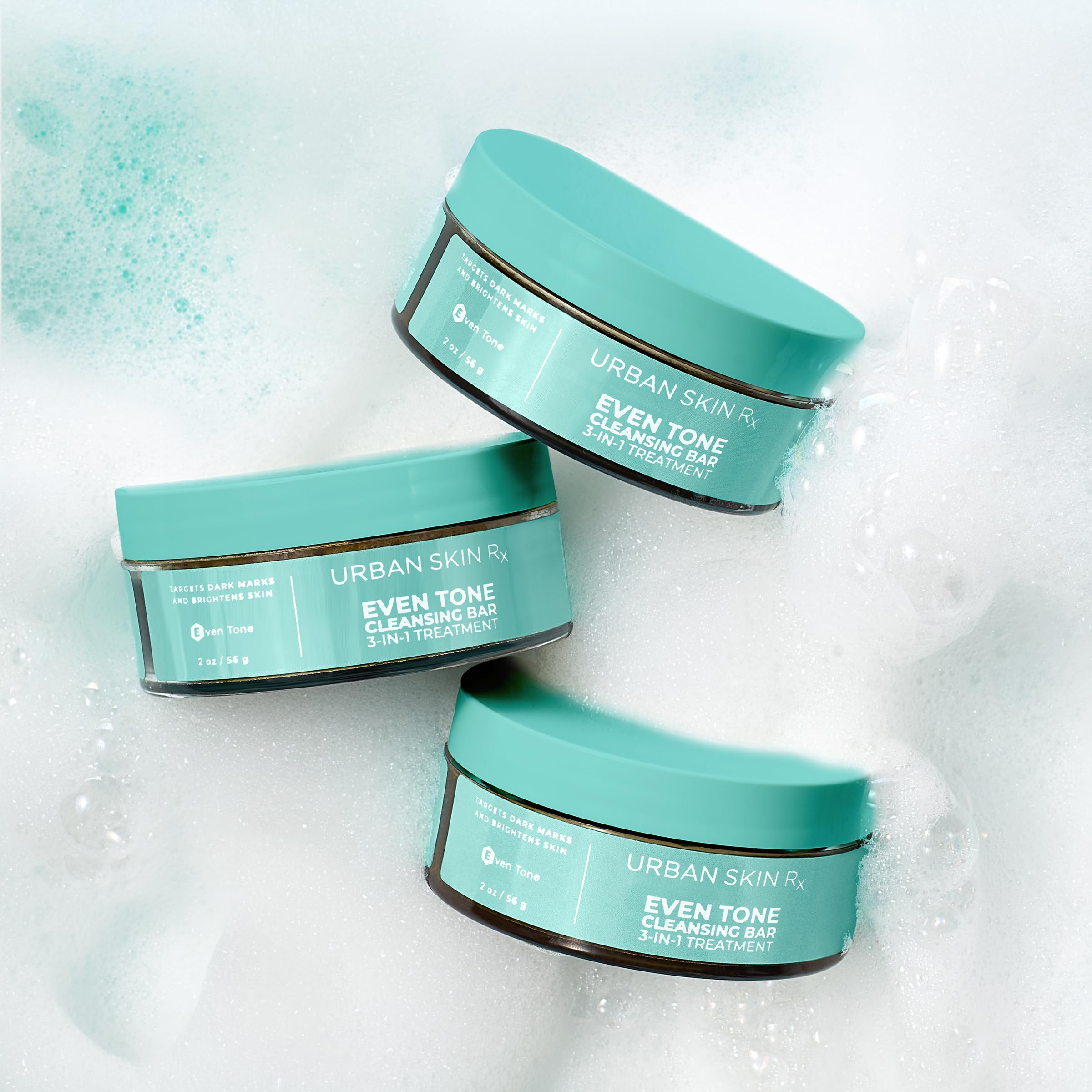 Urban Skin Rx etiqueta con lista de ingredientes clave para tono más parejo