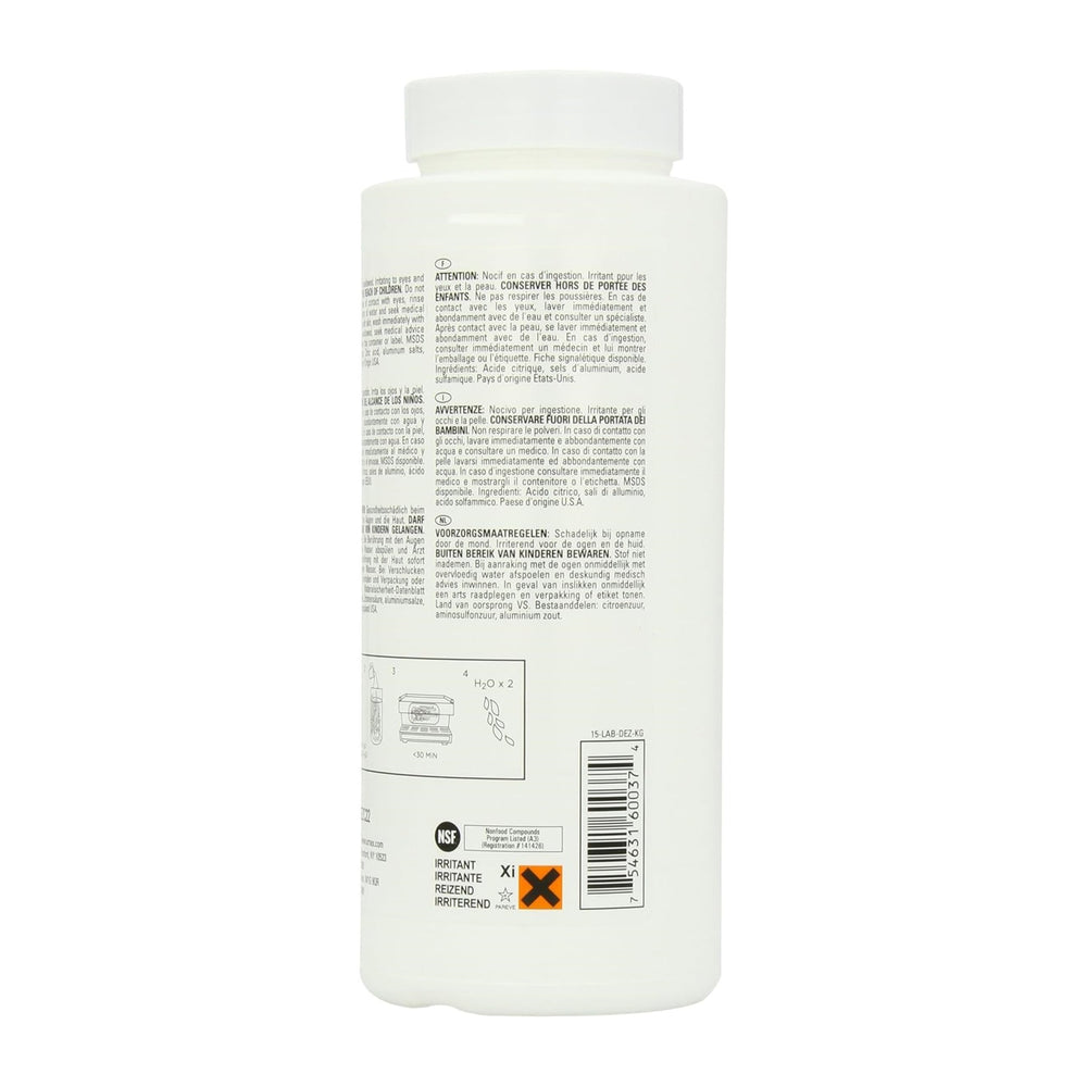 Urnex Dezcal measuring scoop with powder for accurate dosing
