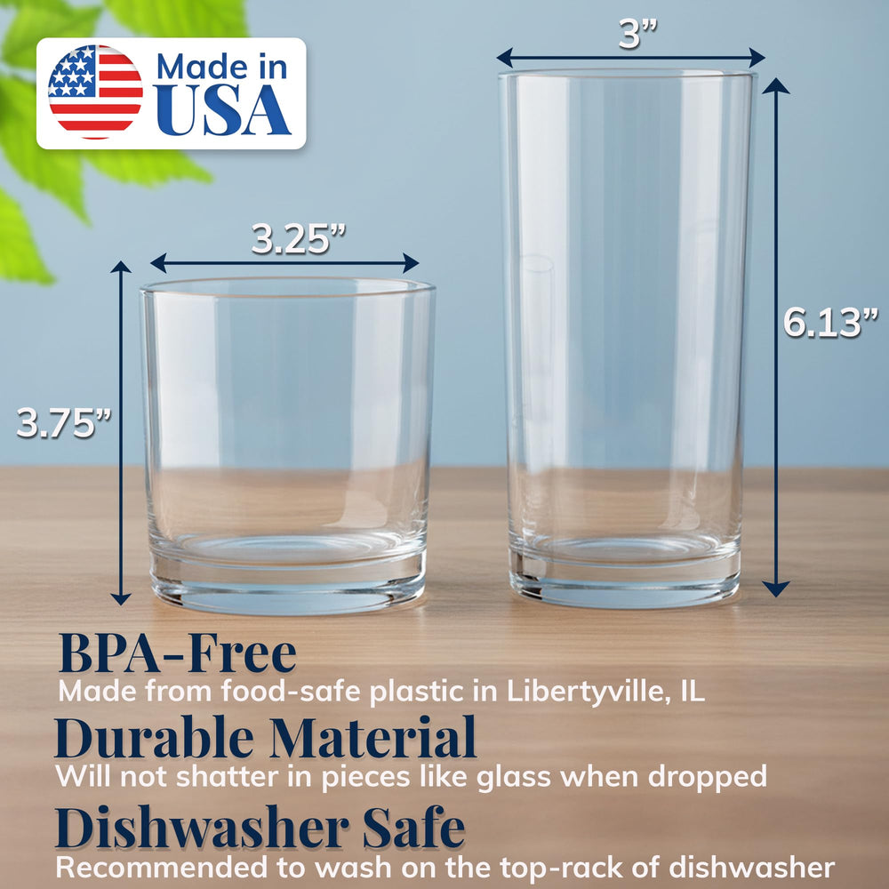 US Acrylic primer plano del borde suave para beber cómodo y sin rebabas
