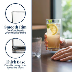 US Acrylic vasos servidos en mesa exterior, durable para reuniones al aire libre