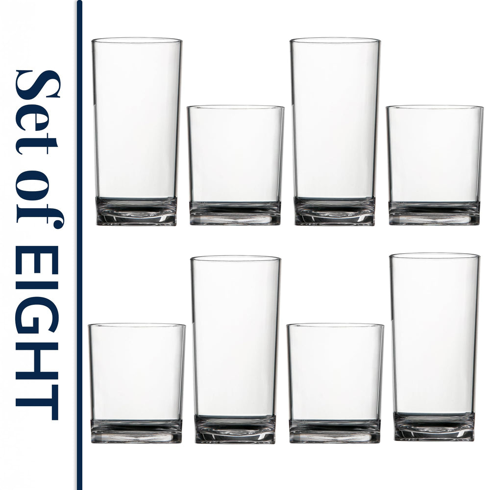 US Acrylic vasos junto a piscina, resistentes y seguros para actividades al aire libre