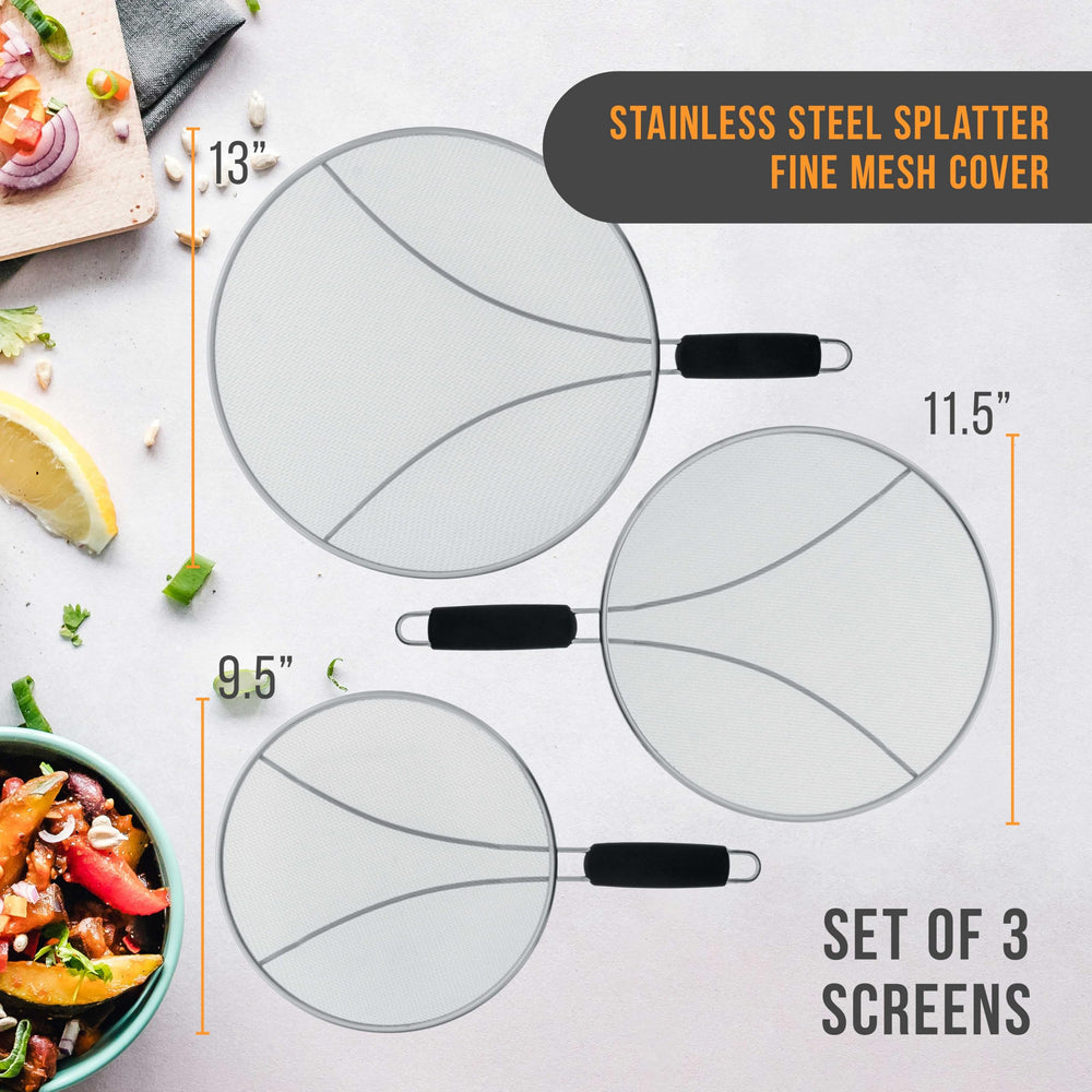 U.S. Kitchen Supply close-up of fine stainless steel mesh blocking grease splatter effectively