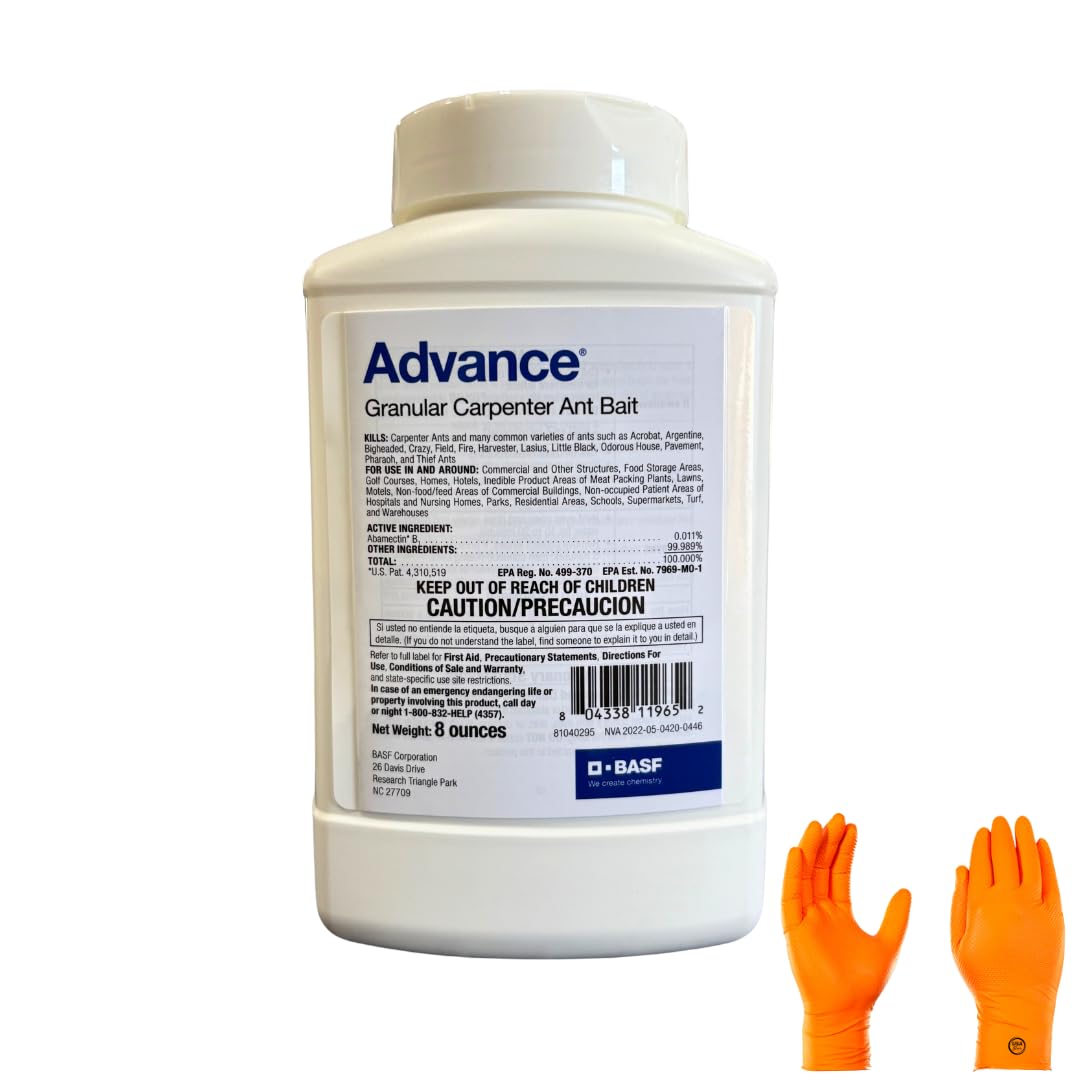USA Supply frasco Advance Carpenter Ant Bait 8oz mostrando etiqueta y tamaño