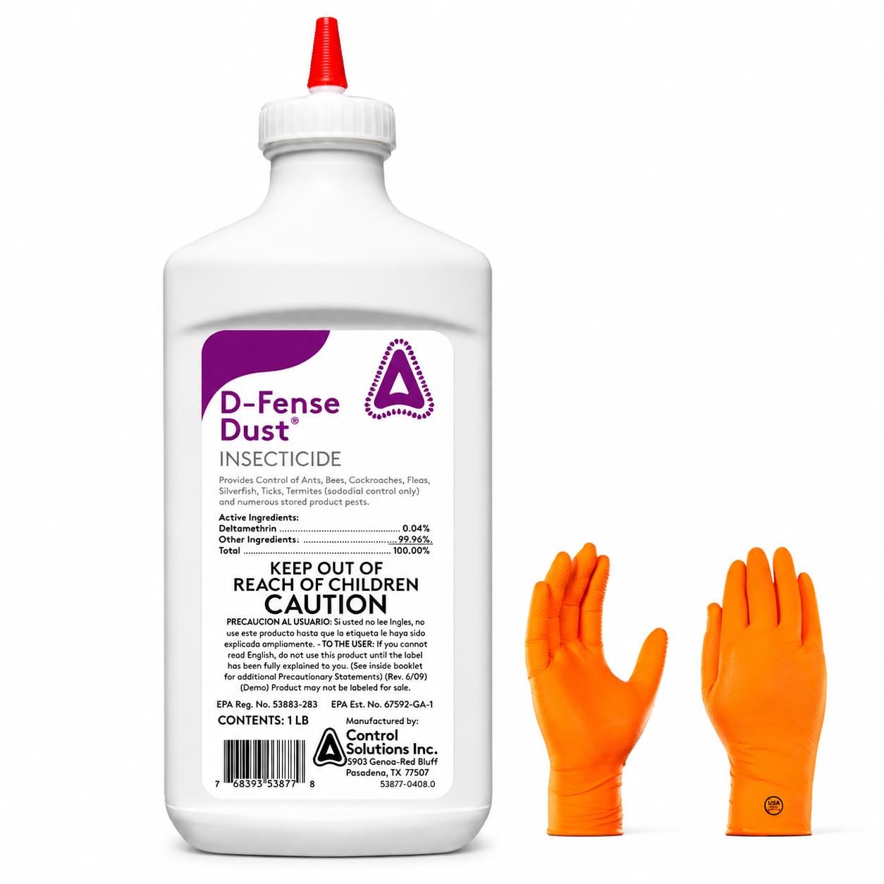 Envase frontal D-Fense Dust de USA Supply mostrando etiquetas y duración para aplicaciones prolongadas