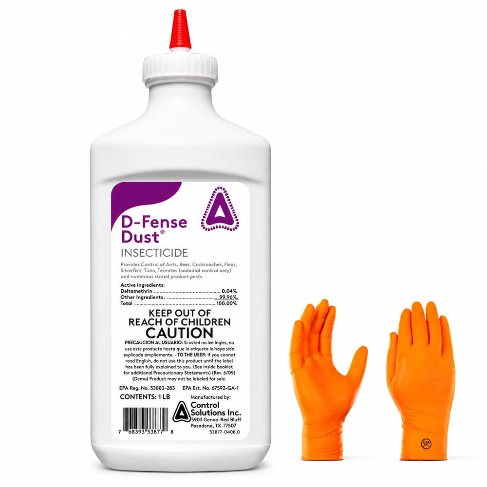 Envase frontal D-Fense Dust de USA Supply mostrando etiquetas y duración para aplicaciones prolongadas