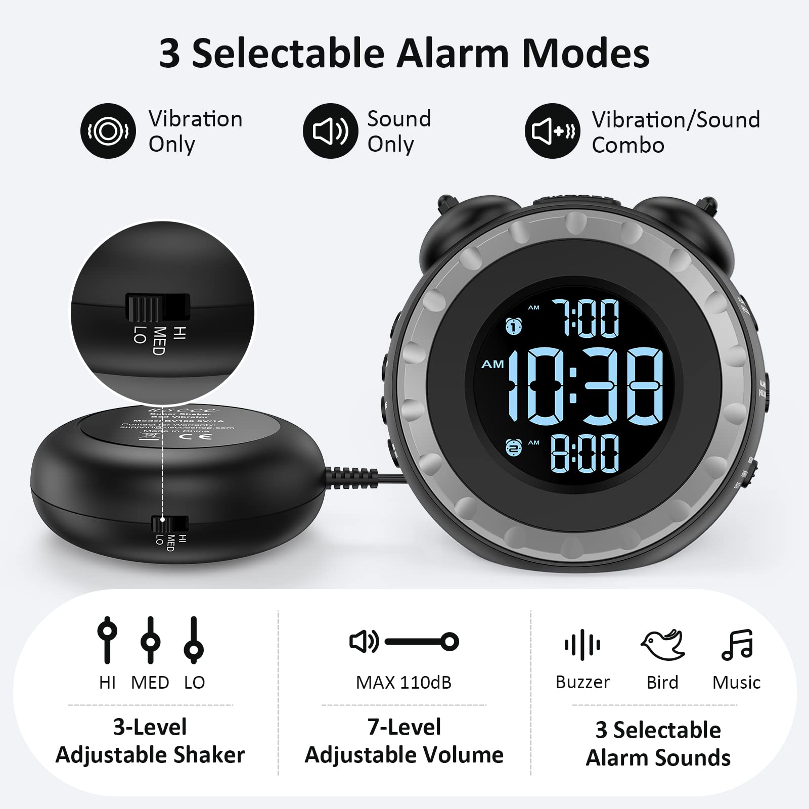 uscce pantalla con control de brillo regulable que protege el sueño nocturno