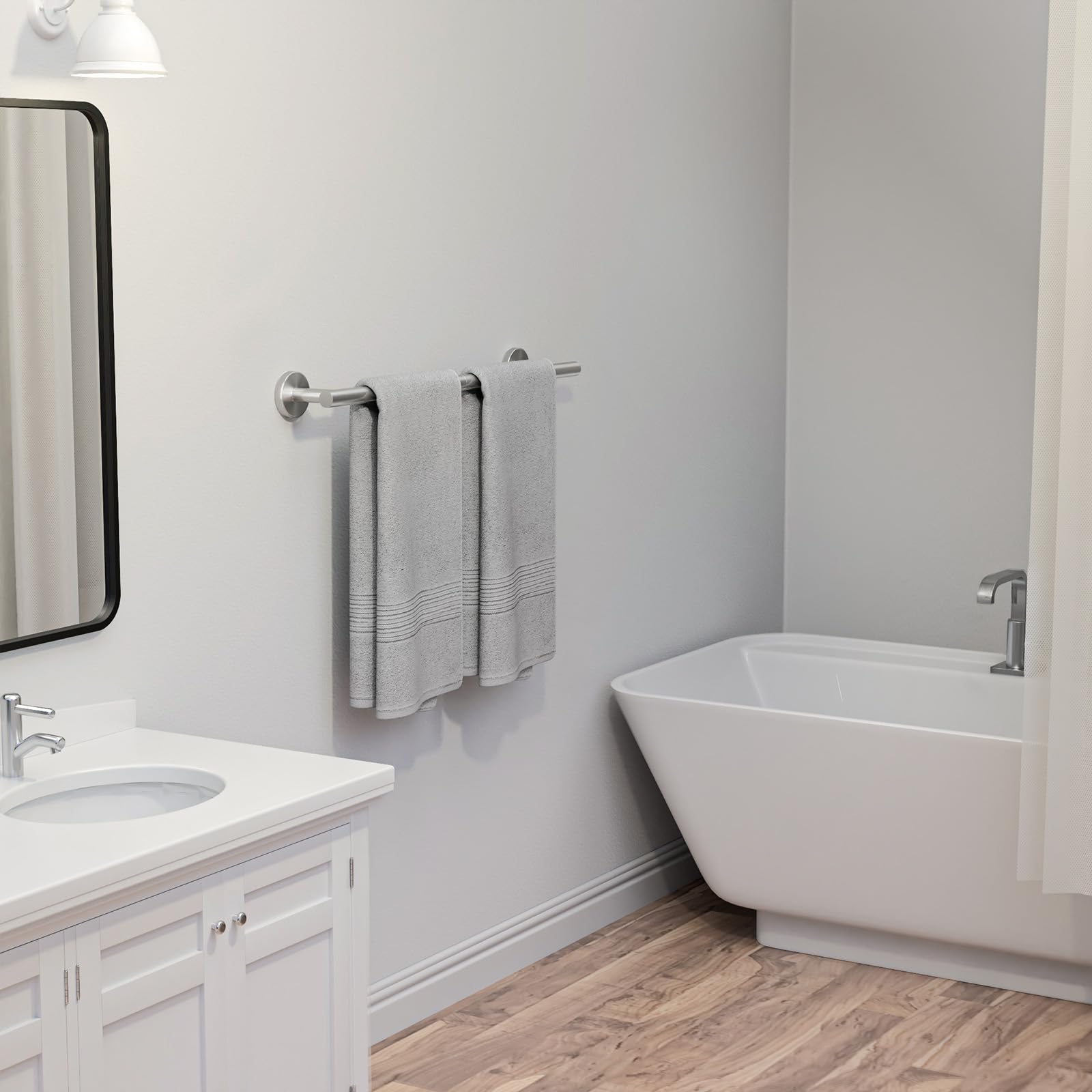 USHOWER primer plano del soporte de pared que asegura estabilidad