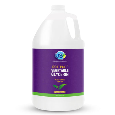 US+ bottle front label showing one-gallon purity and American source benefits