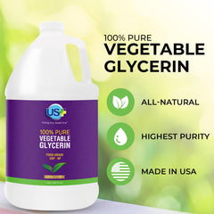 Close-up pour of US+ glycerin showing clear texture for easy blending benefits