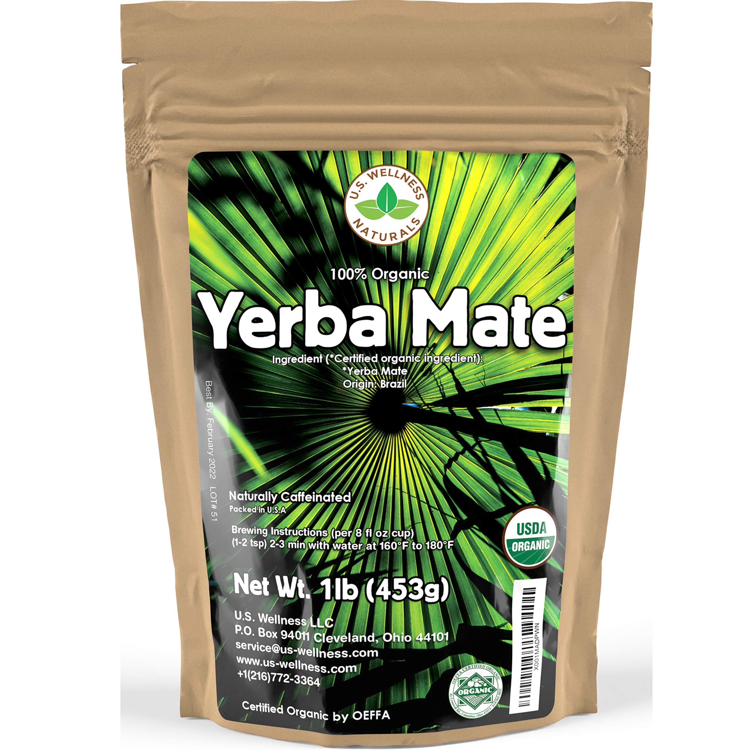 U.S. Wellness Naturals front-package showing organic 1 lb resealable bag and labeling benefit freshness