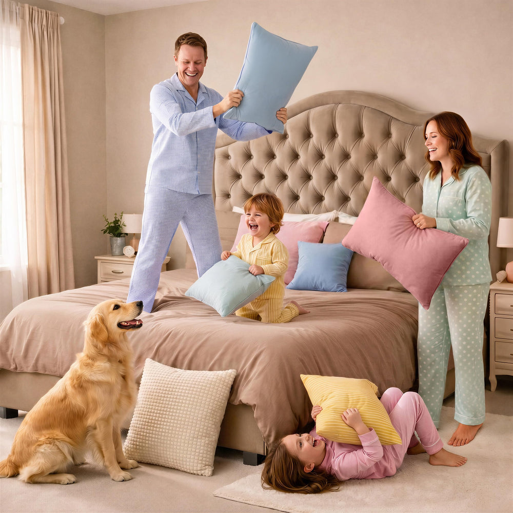 Utopia Bedding cojines colocados en sala mostrando estilo y versatilidad decorativa
