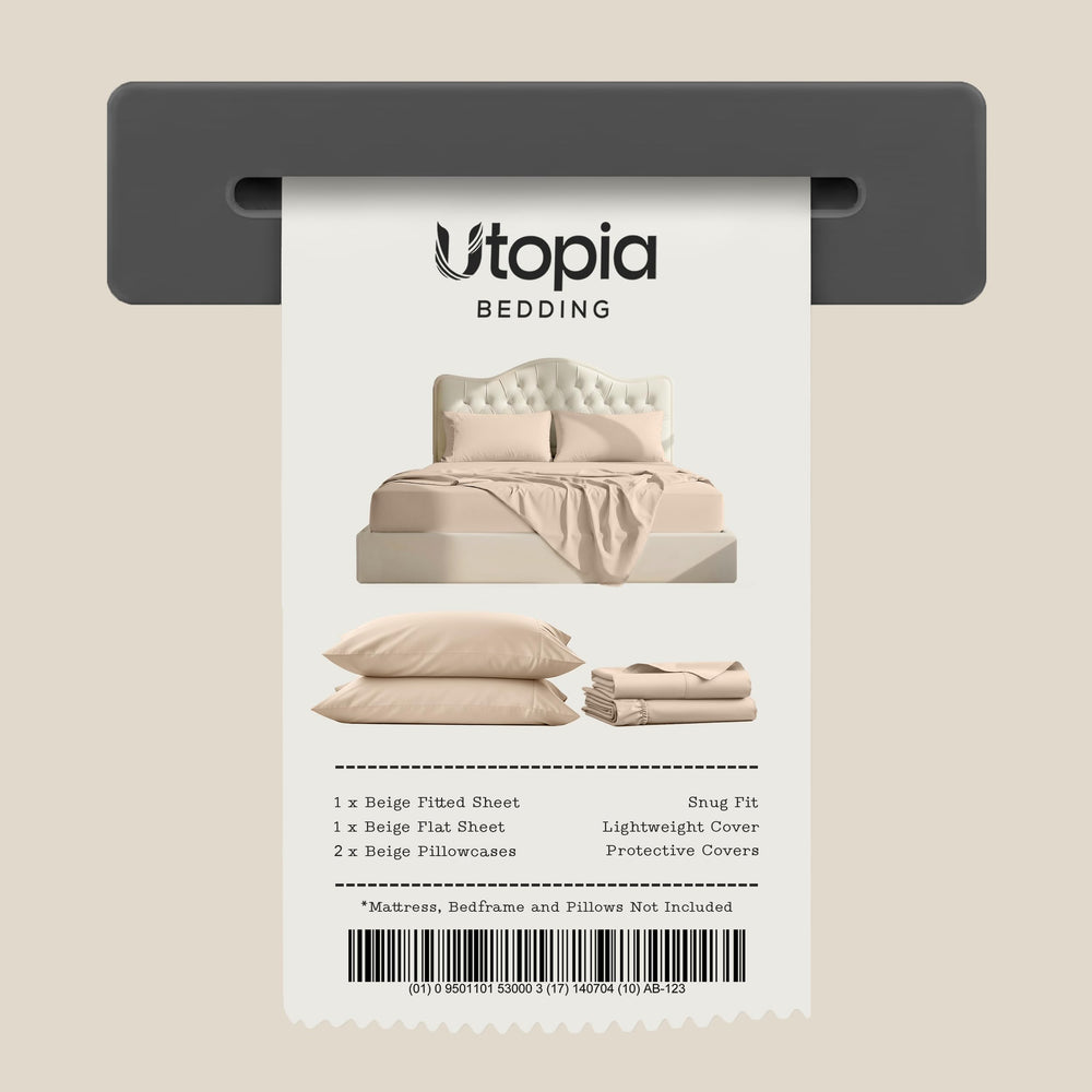 Utopia Bedding mano mostrando escala y grosor, sensación y calidad percibida
