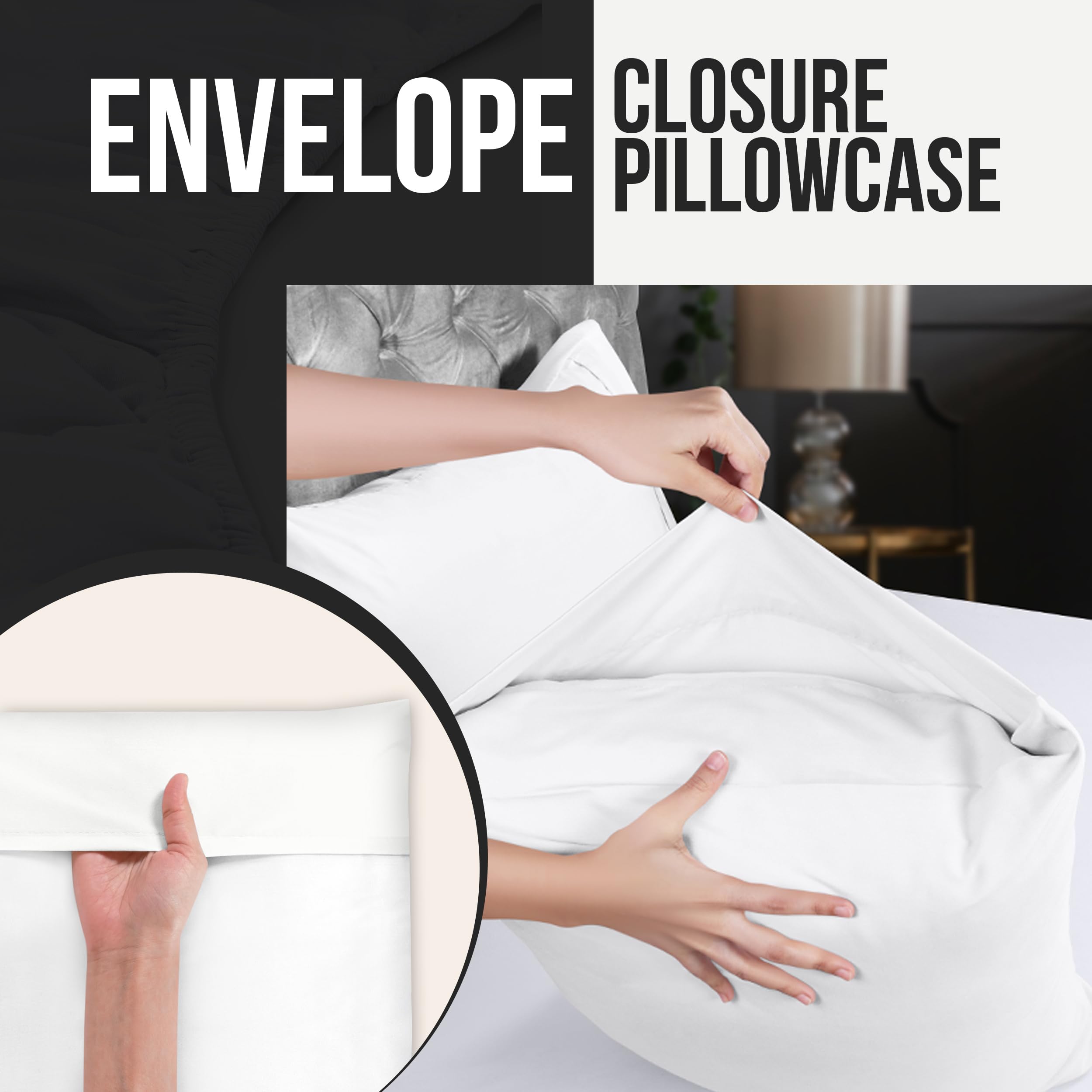 Utopia Bedding comparación tamaño Queen con reglas, ajuste preciso