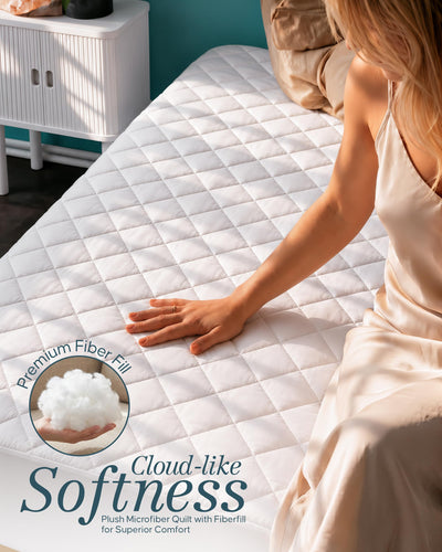 Utopia Bedding comparación de tamaño con cinta métrica, encaja hasta 16"