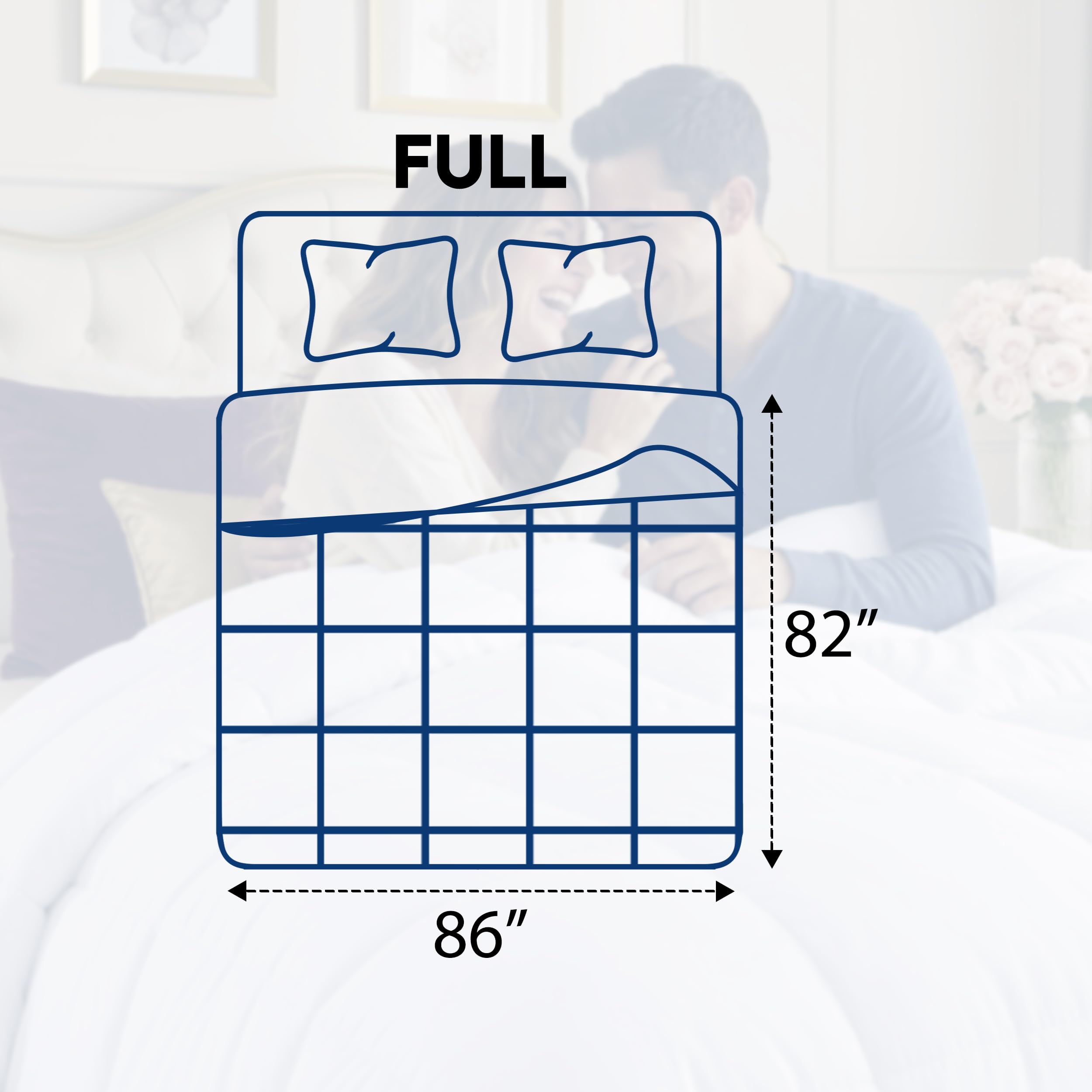 Utopia Bedding primer plano de las costuras en caja que mantienen el relleno distribuido