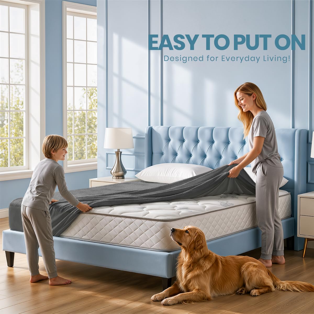 Utopia Bedding detalle de costuras reforzadas que previenen filtraciones
