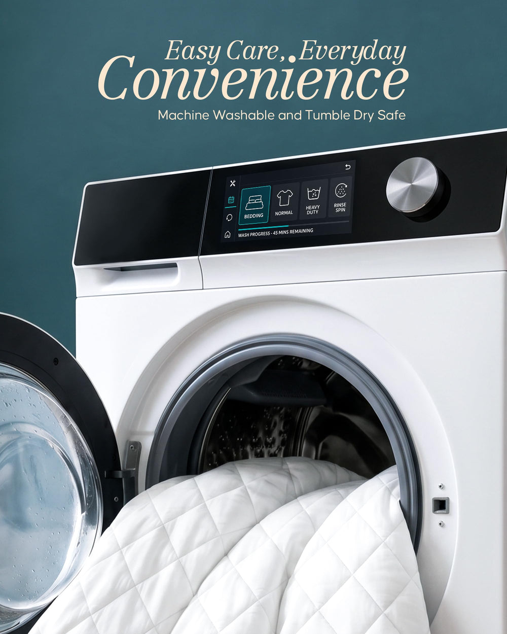 Utopia Bedding etiqueta con instrucciones de cuidado para lavado fácil