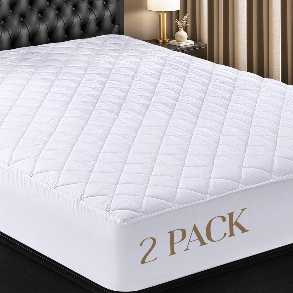Utopia Bedding front view of twin two-pack showing packaging and clean white pads