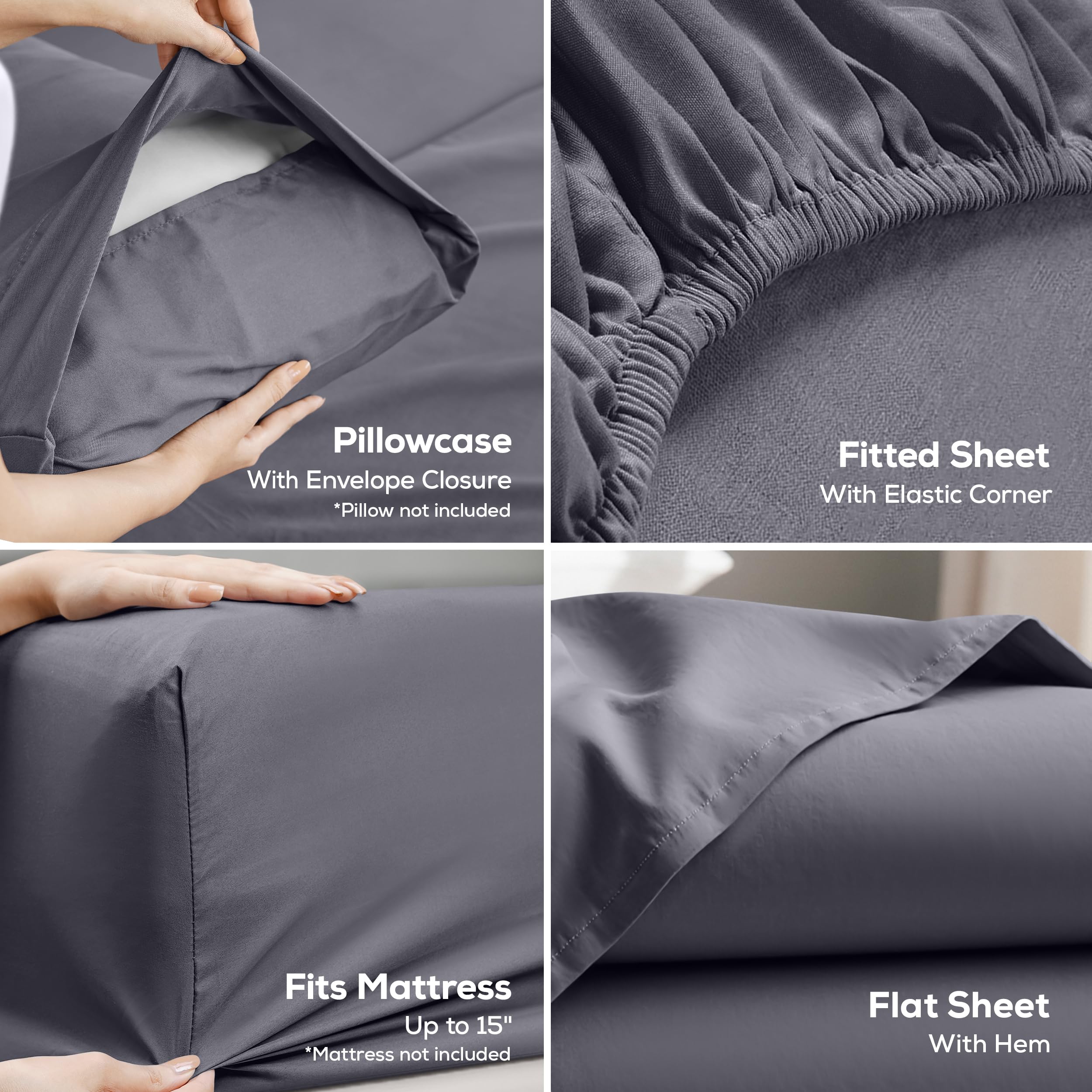 Utopia Bedding fundas de almohada en primer plano, acabado liso y cómodo