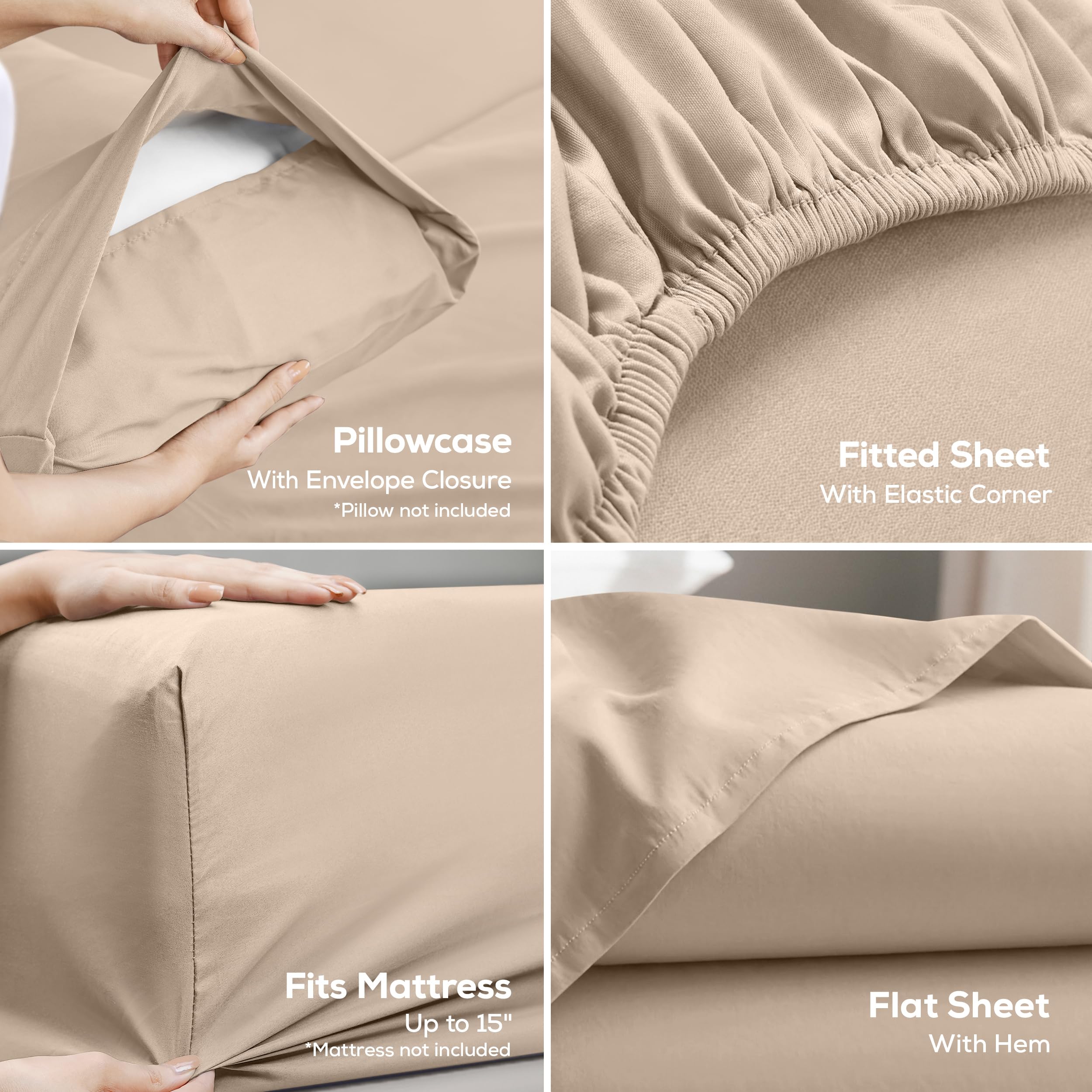 Utopia Bedding dos fundas de almohada extendidas, acabado limpio y confortable