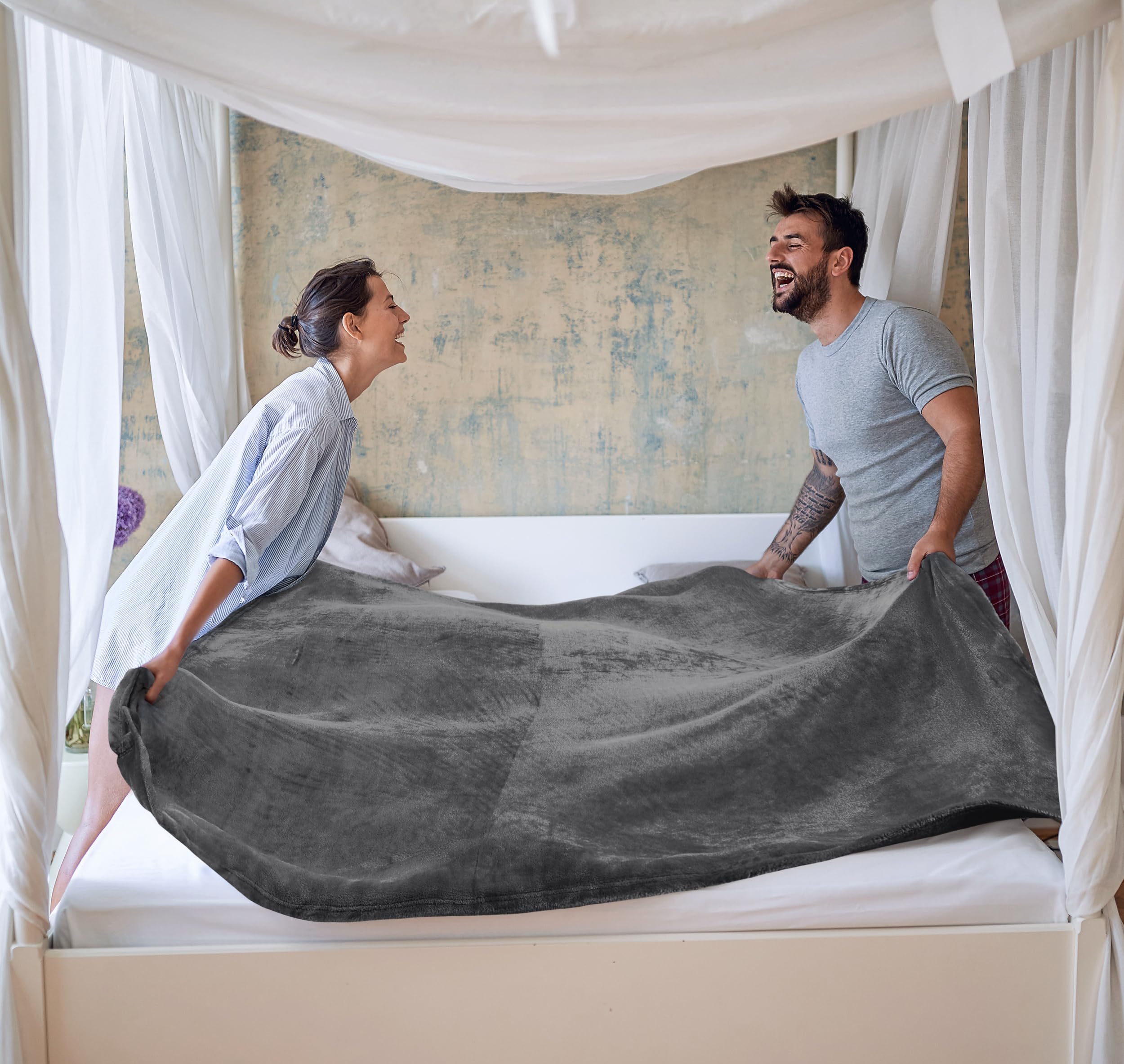 Utopia Bedding used outdoors at a campsite for extra warmth and versatility